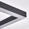 Donik Plafoniera LED Cromo, Aspetto del legno, Nero, 1-Luce
