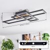 Donik Plafoniera LED Cromo, Aspetto del legno, Nero, 1-Luce