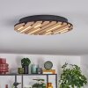 Vorlix Plafoniera LED Aspetto del legno, Nero, 1-Luce