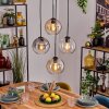 Koyoto Lampadario a sospensione, Lampada a sfera, Lampada a sospensione Ambrato, Chiaro, Grigio fumo, 4-Luci