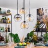 Koyoto Lampadario a sospensione, Lampada a sfera, Lampada a sospensione Ambrato, Chiaro, Grigio fumo, 4-Luci