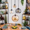 Koyoto Lampadario a sospensione, Lampada a sfera, Lampada a sospensione 30 cm Ambrato, Chiaro, Grigio fumo, 4-Luci