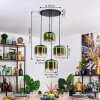 Lauden Lampadario a sospensione, Lampada a sfera, Lampada a sospensione Verde, Chiaro, 4-Luci