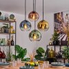 Koyoto Lampadario a sospensione, Lampada a sfera, Lampada a sospensione Blu, Oro, Verde, Chiaro, Ramato, 4-Luci