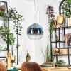 Koyoto Lampadario a sospensione, Lampada a sfera, Lampada a sospensione Blu, Chiaro, 1-Luce