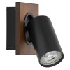Illuminazione Osram Spot Plafoniera LED Aspetto del legno, Nero, 1-Luce