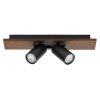 Illuminazione Osram Spot Plafoniera, Faretto da soffitto LED Aspetto del legno, Nero, 2-Luci