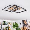 Rivano Plafoniera LED Cromo, Aspetto del legno, Nero, 1-Luce