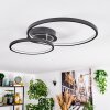 Modrix Plafoniera LED Cromo, Nero, 1-Luce