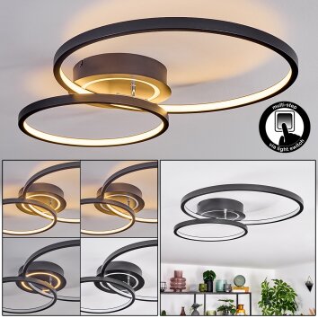 Modrix Plafoniera LED Cromo, Nero, 1-Luce