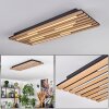 Vorlix Plafoniera LED Aspetto del legno, Nero, 1-Luce