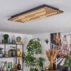 Vorlix Plafoniera LED Aspetto del legno, Nero, 1-Luce