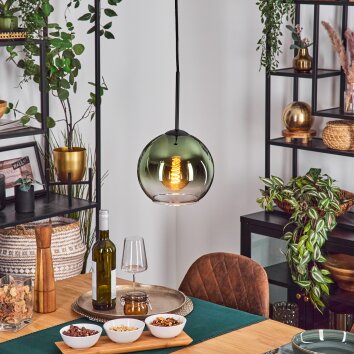 Koyoto Lampadario a sospensione, Lampada a sfera, Lampada a sospensione Verde, Chiaro, 1-Luce