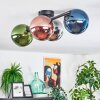Gastor Plafoniera, Lampada a sfera Blu, Cromo, Verde, Ramato, Grigio fumo, 4-Luci