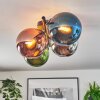 Gastor Plafoniera, Lampada a sfera Blu, Cromo, Verde, Ramato, Grigio fumo, 4-Luci
