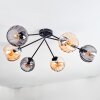 Koyoto Plafoniera, Lampada a sfera 77.5 cm Ambrato, Grigio fumo, 6-Luci