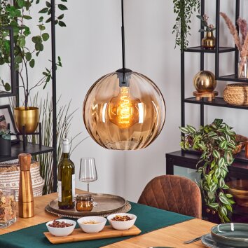 Koyoto Lampadario a sospensione, Lampada a sfera, Lampada a sospensione Ambrato, 1-Luce