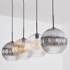 Koyoto Lampadario a sospensione, Lampada a sfera, Lampada a sospensione Ambrato, Chiaro, Grigio fumo, 4-Luci