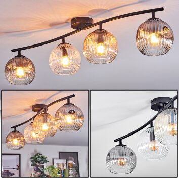 Ripoll Plafoniera, Lampada a sfera Ambrato, Chiaro, Grigio fumo, 4-Luci