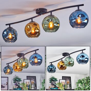 Ripoll Plafoniera, Lampada a sfera Blu, Oro, Verde, 4-Luci