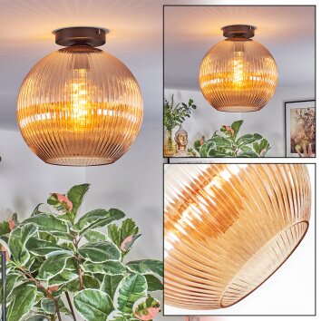 Koyoto Plafoniera, Lampada a sfera 12 cm Ambrato, 1-Luce