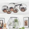 Chehalis Plafoniera, Lampada a sfera Cromo, Grigio fumo, 5-Luci