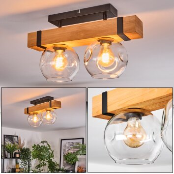 Sernadelo Plafoniera, Lampada a sfera Écru, Nero, 2-Luci