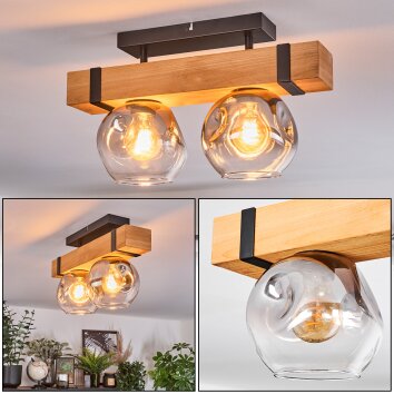 Sernadelo Plafoniera, Lampada a sfera Écru, Nero, 2-Luci