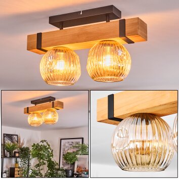 Sernadelo Plafoniera, Lampada a sfera Écru, Nero, 2-Luci