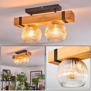 Sernadelo Plafoniera, Lampada a sfera Écru, Nero, 2-Luci