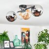 Koyoto Plafoniera, Lampada a sfera Ambrato, Cromo, Chiaro, Grigio fumo, 4-Luci
