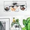 Koyoto Plafoniera, Lampada a sfera Ambrato, Cromo, Chiaro, Grigio fumo, 4-Luci