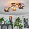 Koyoto Plafoniera, Lampada a sfera Ambrato, Cromo, Chiaro, Grigio fumo, 4-Luci