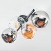 Koyoto Plafoniera, Lampada a sfera Ambrato, Cromo, Chiaro, Grigio fumo, 4-Luci