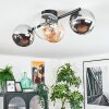 Koyoto Plafoniera, Lampada a sfera Ambrato, Cromo, Chiaro, Grigio fumo, 4-Luci