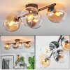 Koyoto Plafoniera, Lampada a sfera Ambrato, Chiaro, Grigio fumo, 4-Luci