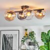 Koyoto Plafoniera, Lampada a sfera Ambrato, Chiaro, Grigio fumo, 4-Luci