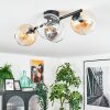 Koyoto Plafoniera, Lampada a sfera Ambrato, Chiaro, Grigio fumo, 4-Luci