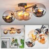 Koyoto Plafoniera, Lampada a sfera Ambrato, Cromo, Grigio fumo, 4-Luci