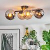 Koyoto Plafoniera, Lampada a sfera Ambrato, Cromo, Grigio fumo, 4-Luci
