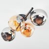 Koyoto Plafoniera, Lampada a sfera Ambrato, Cromo, Grigio fumo, 4-Luci