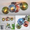 Koyoto Plafoniera, Lampada a sfera Blu, Verde, Ramato, 4-Luci