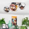 Koyoto Plafoniera, Lampada a sfera Cromo, Oro, Chiaro, Ramato, Grigio fumo, 4-Luci