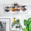 Koyoto Plafoniera, Lampada a sfera Cromo, Oro, Chiaro, Ramato, Grigio fumo, 4-Luci