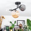 Chehalis Plafoniera, Lampada a sfera Ambrato, Chiaro, Grigio fumo, 3-Luci