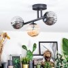 Chehalis Plafoniera, Lampada a sfera Ambrato, Grigio fumo, 3-Luci