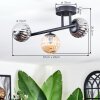 Chehalis Plafoniera, Lampada a sfera Ambrato, Grigio fumo, 3-Luci