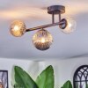 Chehalis Plafoniera, Lampada a sfera Ambrato, Chiaro, Grigio fumo, 3-Luci