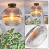 Koyoto Plafoniera, Lampada a sfera 30 cm Chiaro, Grigio fumo, 1-Luce