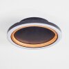 Macos Plafoniera LED Aspetto del legno, Nero, 1-Luce